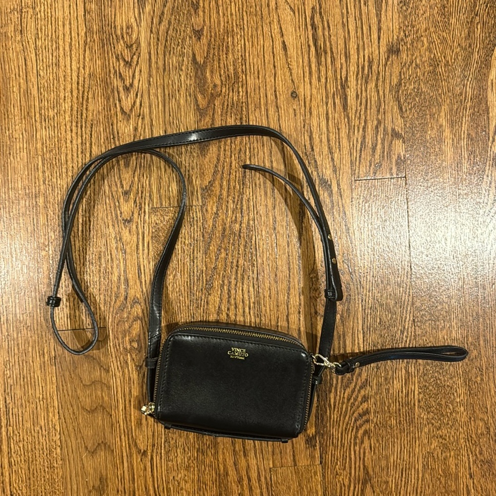 Vince Camuto Black Leather Crossbody Bag